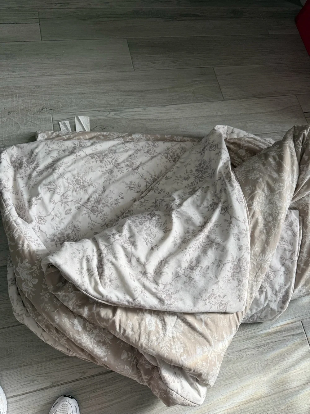Laura Ashley Beige comforter with Subtle Print two pillow cases